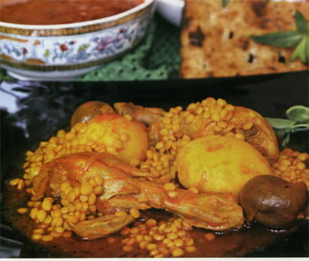 ابگوشت مرغ با لپه {کردستان}