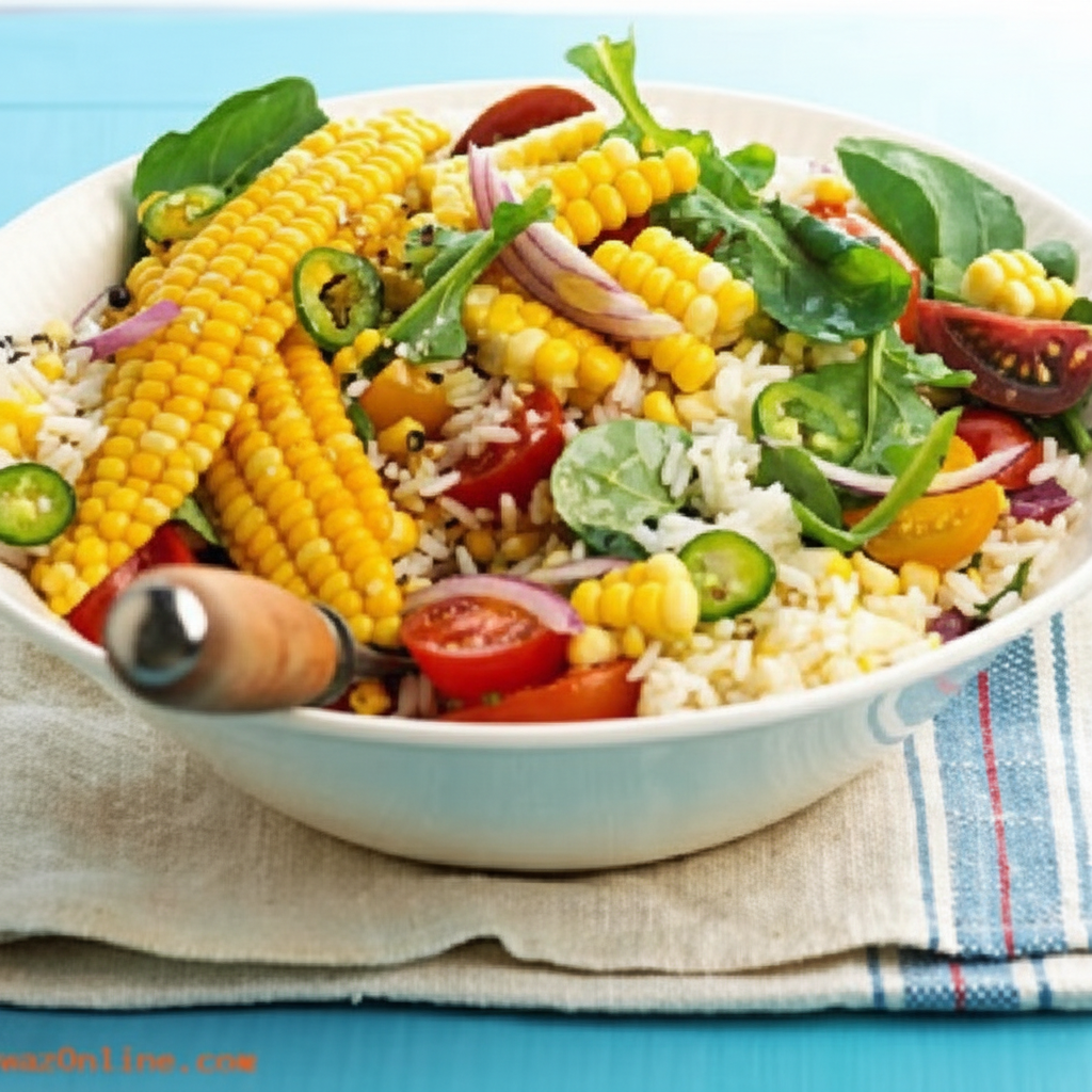 سالاد ذرت تازه و برنج