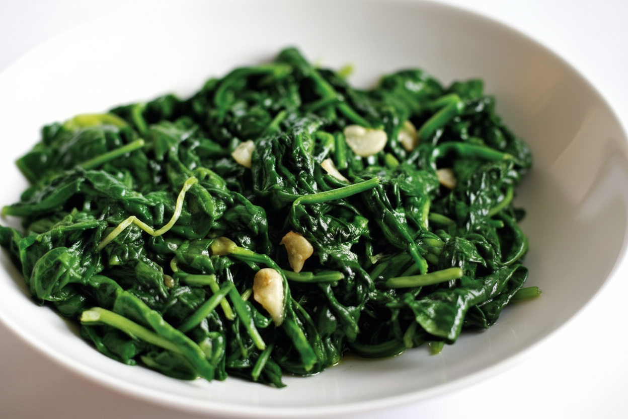 خوراک اسفناج و سیر