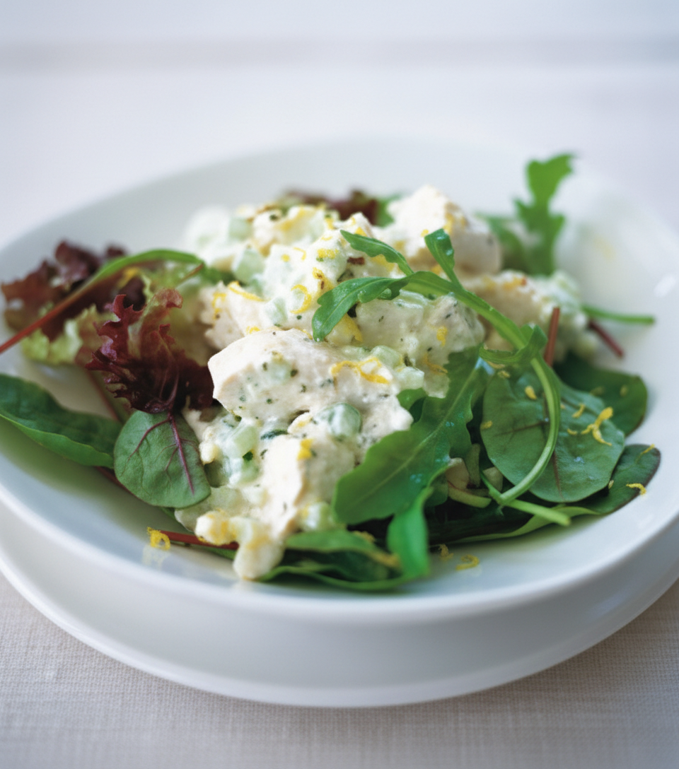 سالاد مرغ با برگ بو