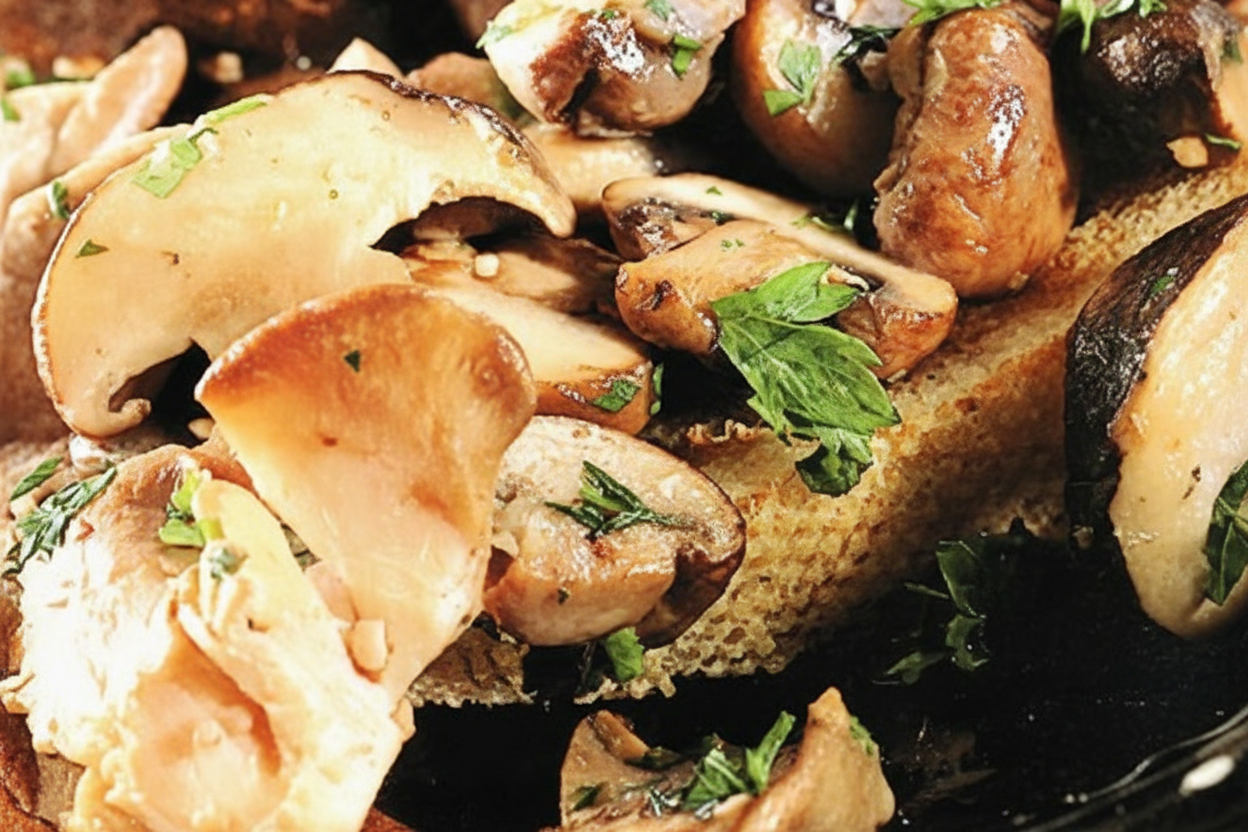 ساندویچ قارچ و سیر