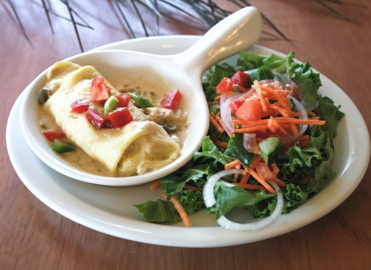 کرپ قارچ و مرغ