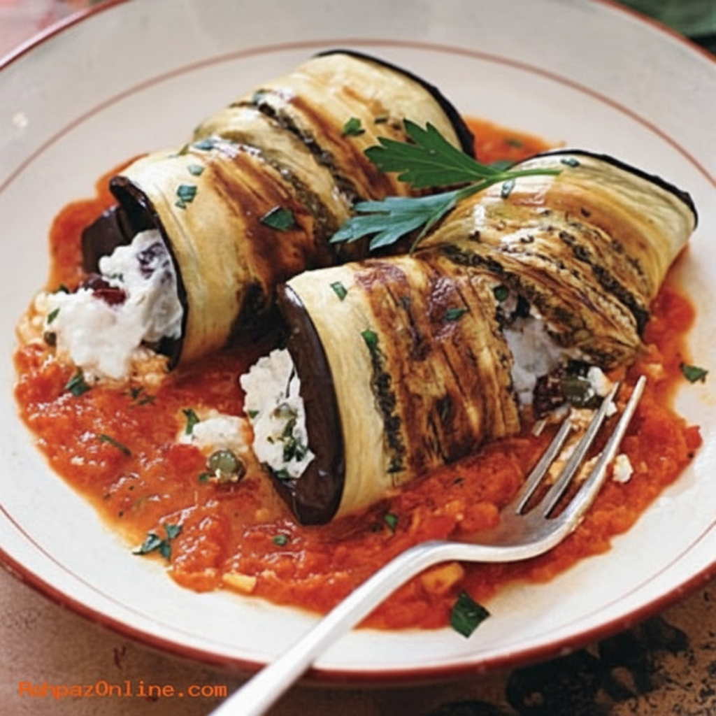 رول بادمجان پنیر