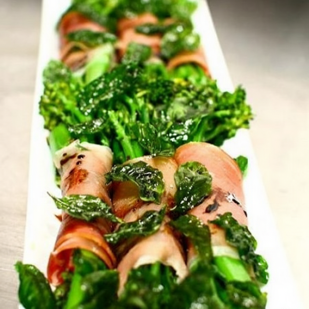 اردور کلم بروکلی با ژامبون گوشت