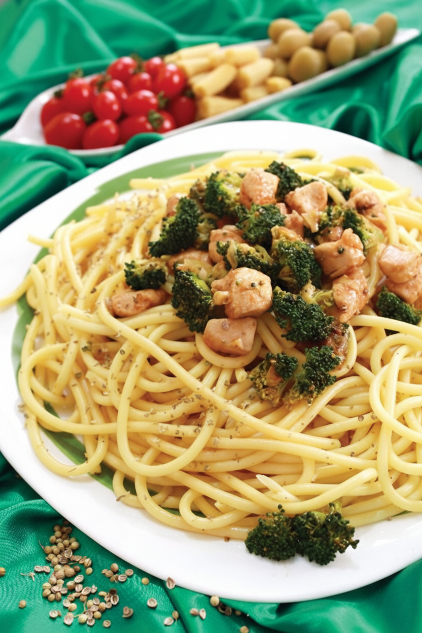 اسپاگتی با سس بروکلی