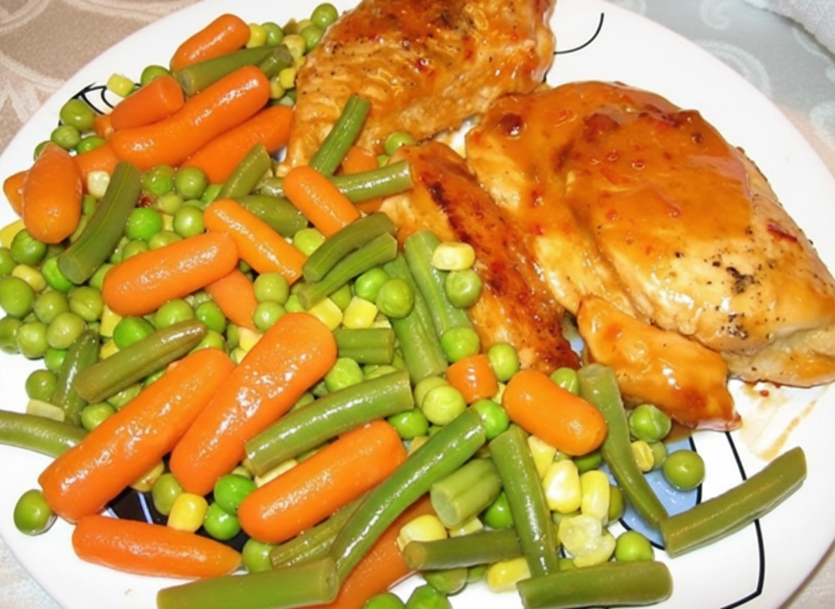 خوراک مرغ با سس چیلی