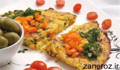 کوکوی مرغ با سبزیجات