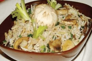 خوراک قارچ با برنج