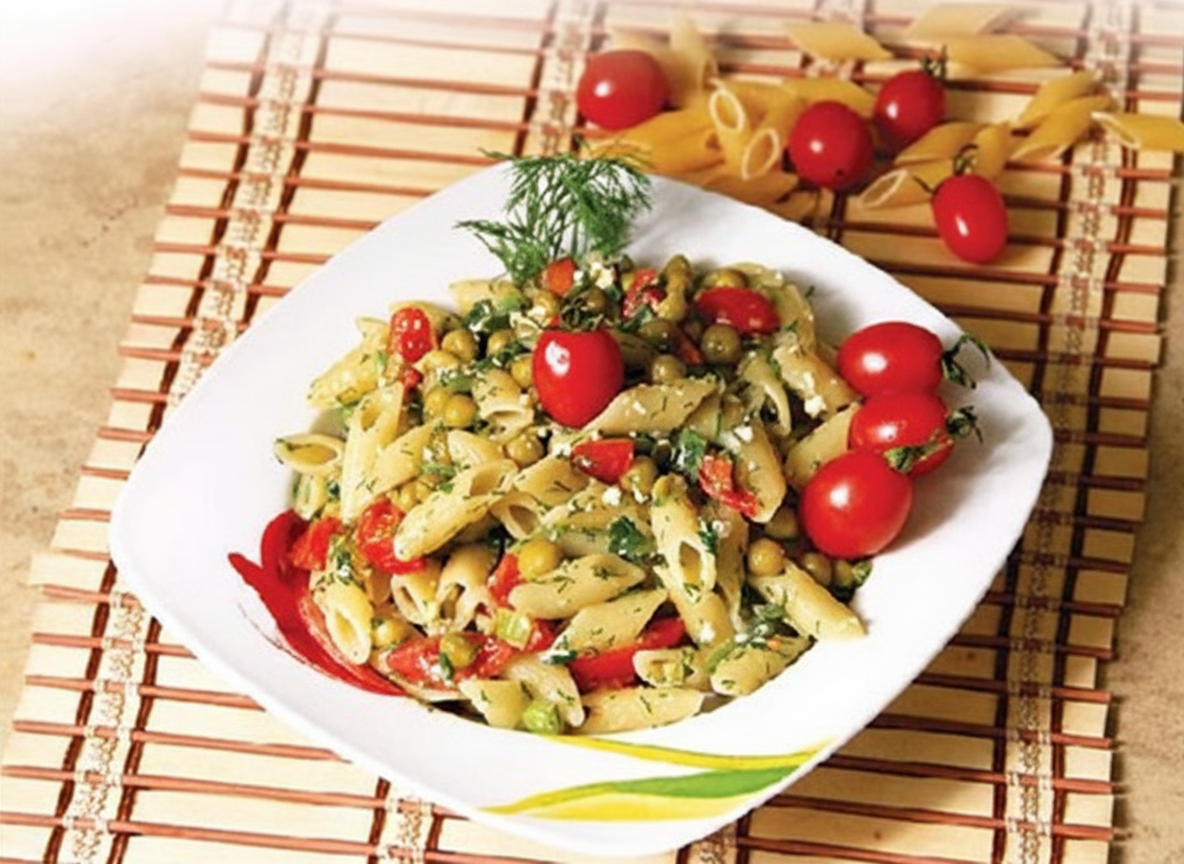 ماکارونی با نخودفرنگی