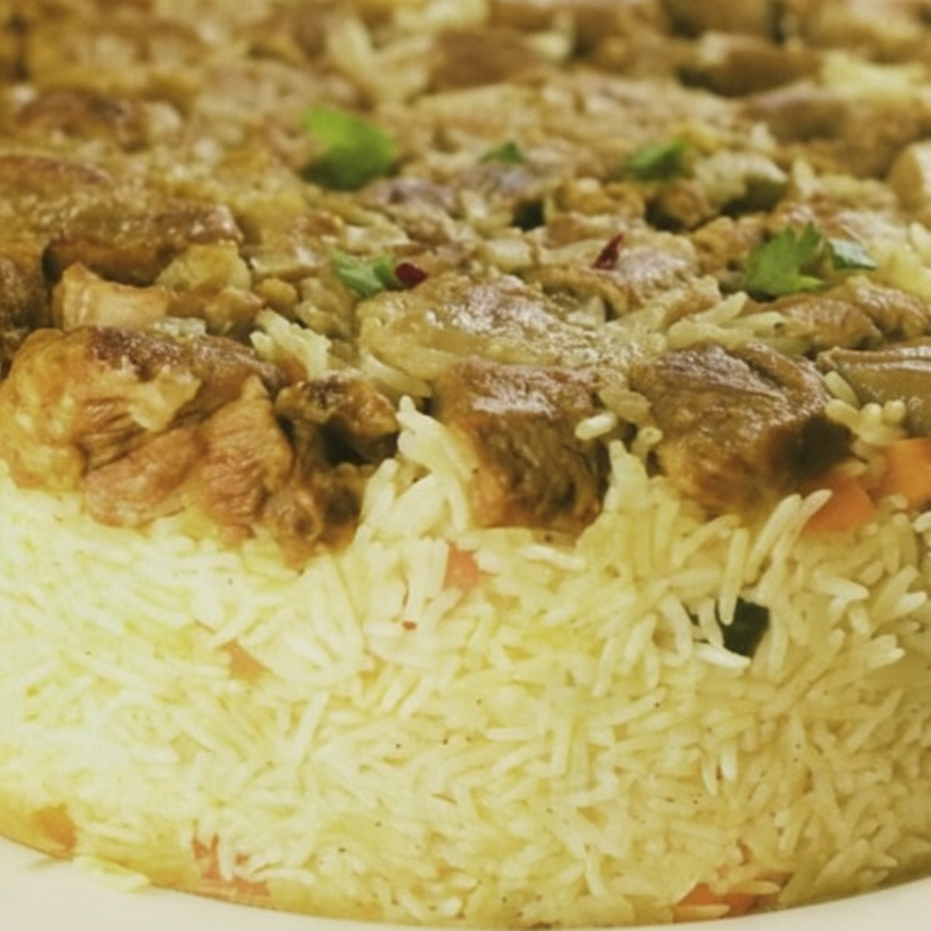 ته چین گوشت و سبزیجات